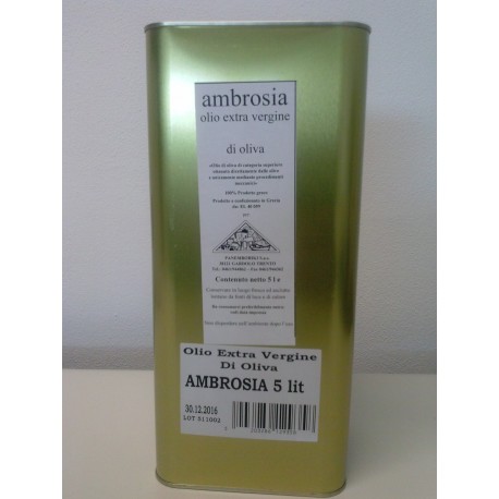 Latta da 5 litri di AMBROSIA Olio extra vergine di oliva