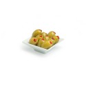 Vaso da 200g Sgocciolate OLIVE VERDI Farcite PEPERONE